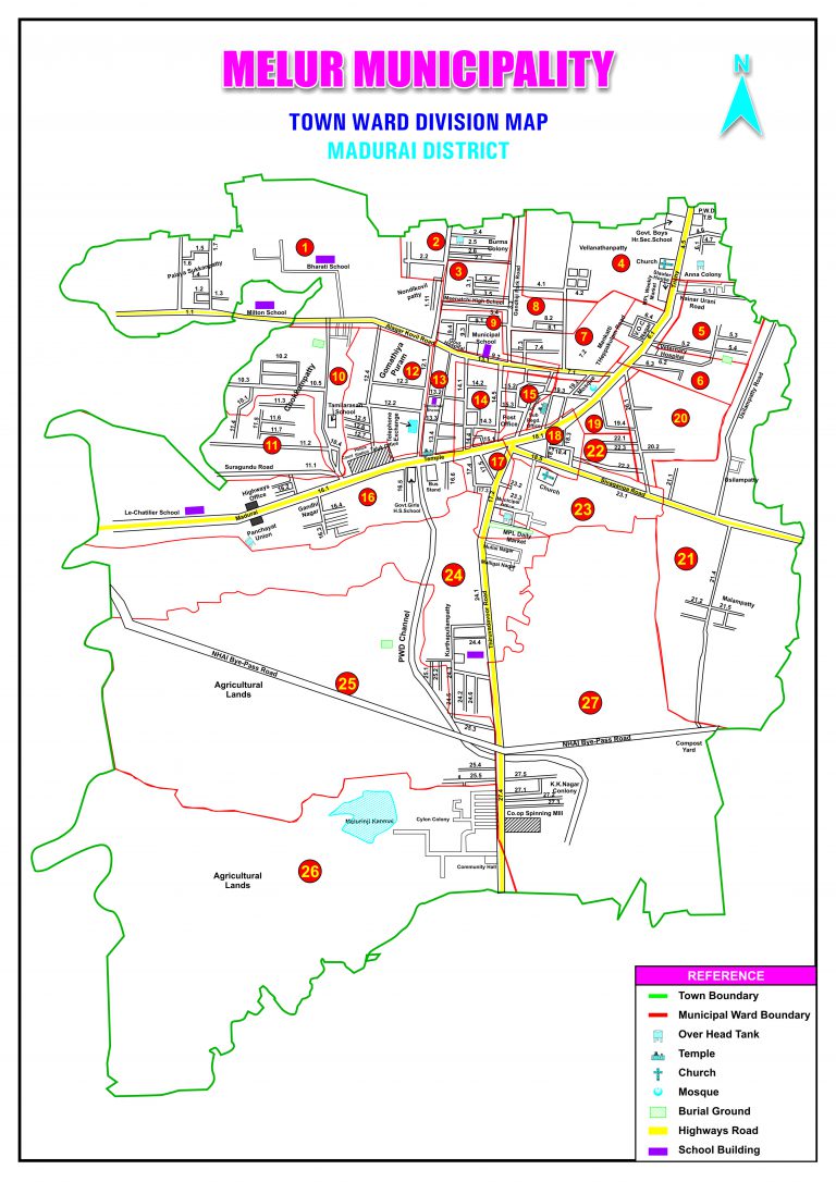 Ward Map – Melur Municipality